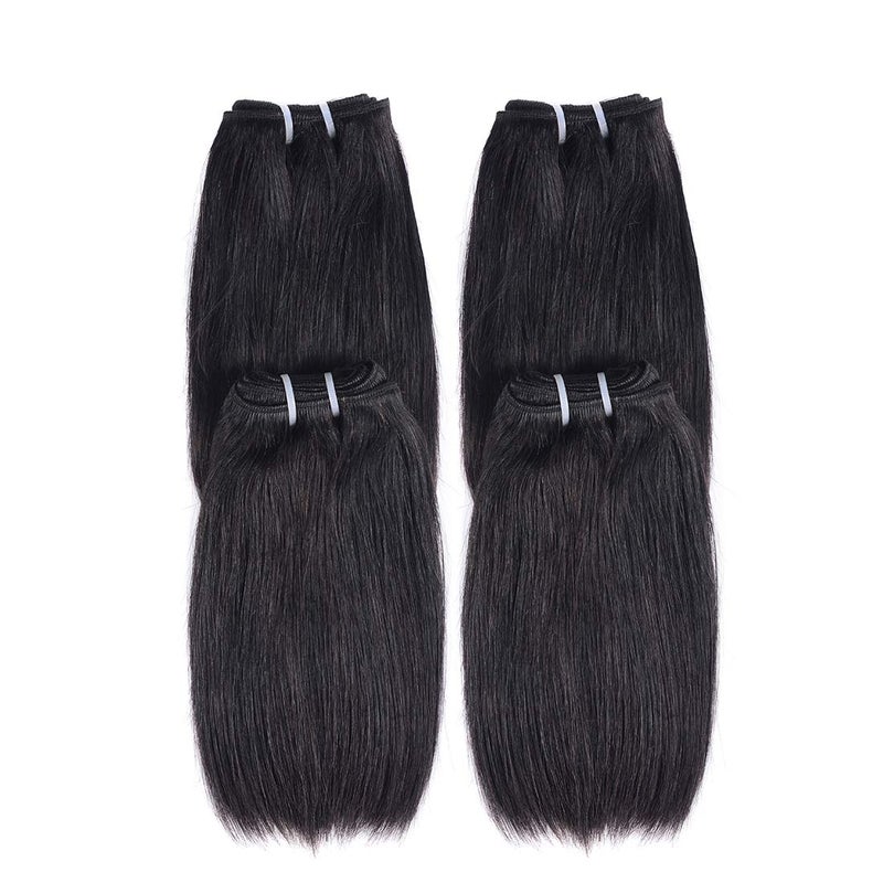 Liang Dian 10 Inch Short Human Hair Bundles Natural Color 4 Bundles 12A Brazilian Virgin Hair 100% Unprocessed Straight Human Hair(10"10"10"10") - Image 3